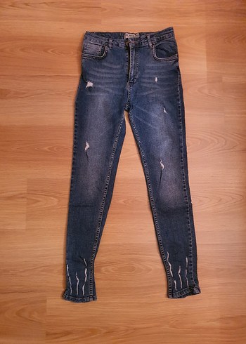 The bark mavi dar paça kot pantolon/jean - Görsel 12