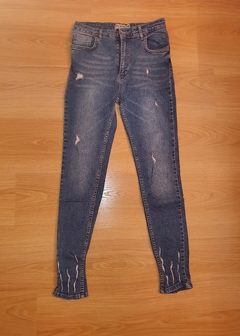 The bark mavi dar paça kot pantolon/jean - Görsel 13