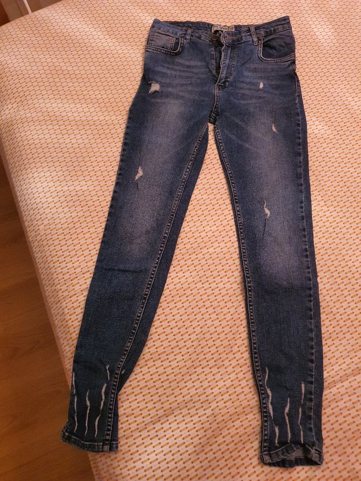 The bark mavi dar paça kot pantolon/jean - Görsel 5