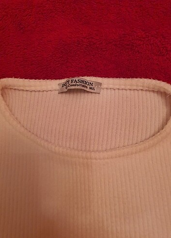 s Beden beyaz Renk Krem basic crop bluz