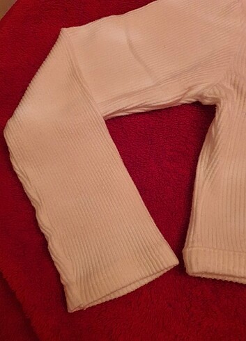 Krem basic crop bluz - Görsel 5