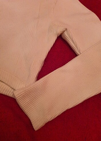 Krem basic crop bluz - Görsel 6