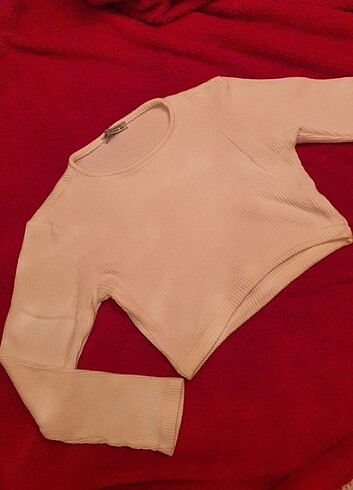 Krem basic crop bluz - Görsel 8