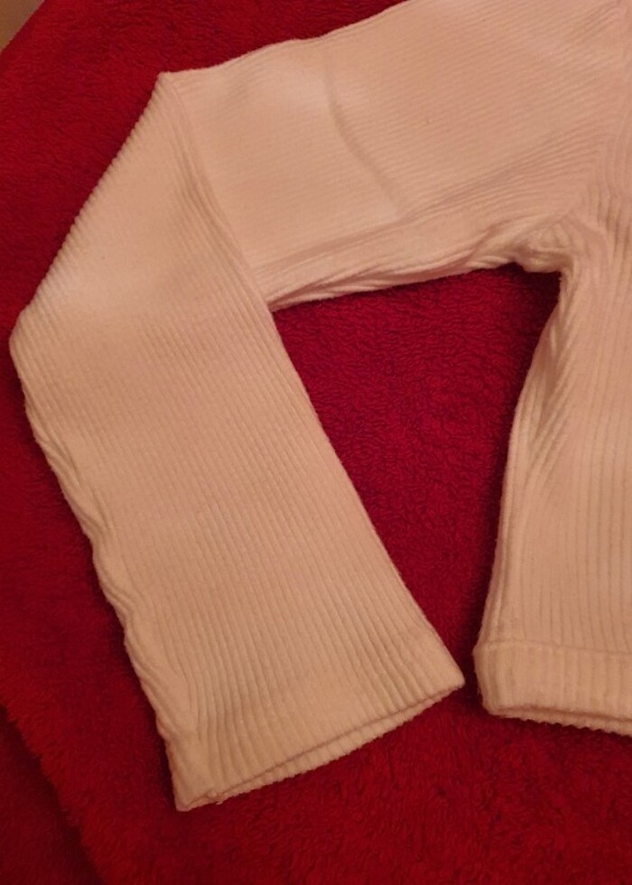 Krem basic crop bluz - Görsel 5