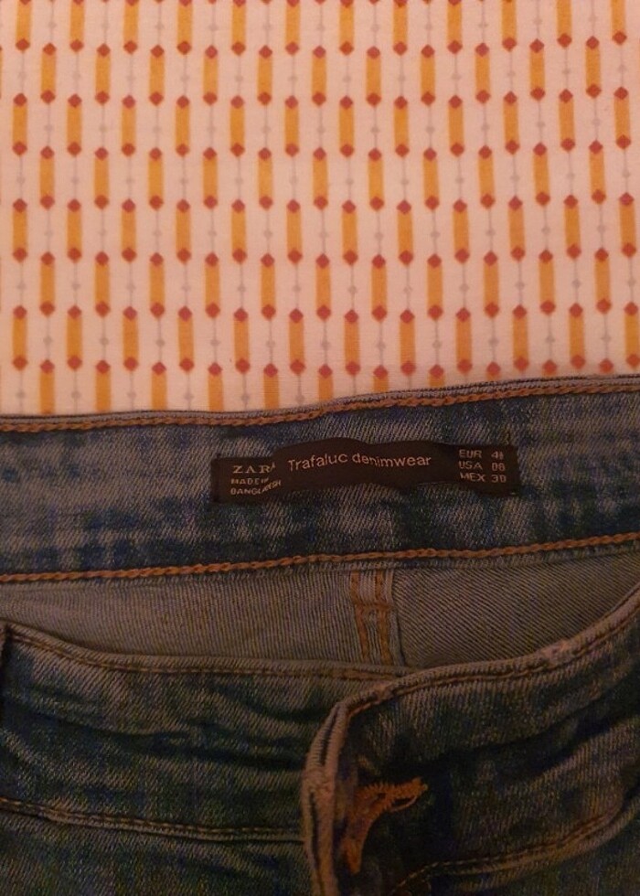 Zara işlemeli kot pantolon/jean pantolon  - Görsel 3