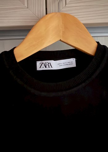 Siyah Uzun Kollu Zara Crop Kazak - Görsel 2