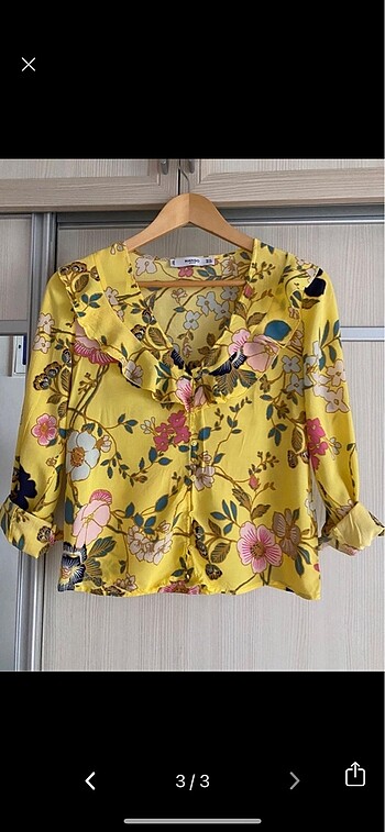 xs Beden Mango çiçek motifli bluz