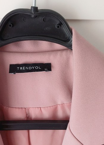 38 Beden Düğmeli Pembe Kadın Blazer Ceket