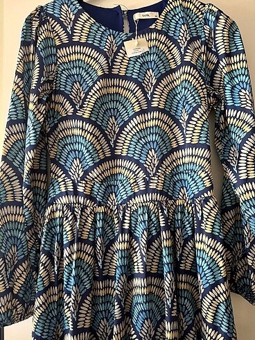 Batik Mavi desenli elbise