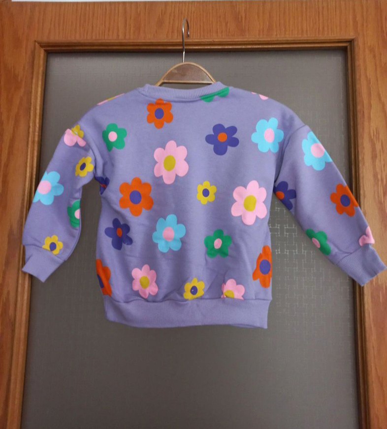 Zara kız Çocuk Lila Çiçekli Eşofman Takımı - Görsel 5