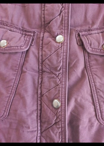 Walbush marka detaylı Mürdüm rengi Midi Kadın Mont - Görsel 4