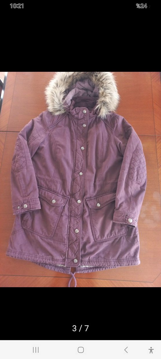 Walbush marka detaylı Mürdüm rengi Midi Kadın Mont - Görsel 3