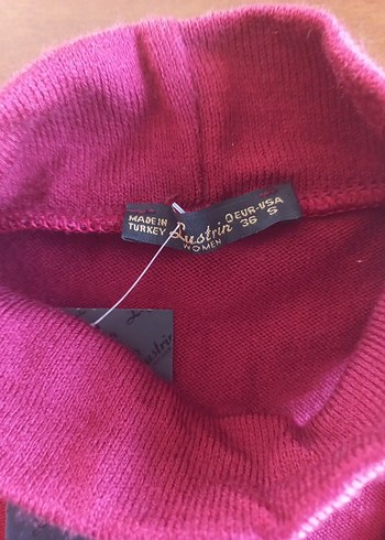 Bordo Uzun Kollu Yaka Detaylı Elbise - Görsel 9