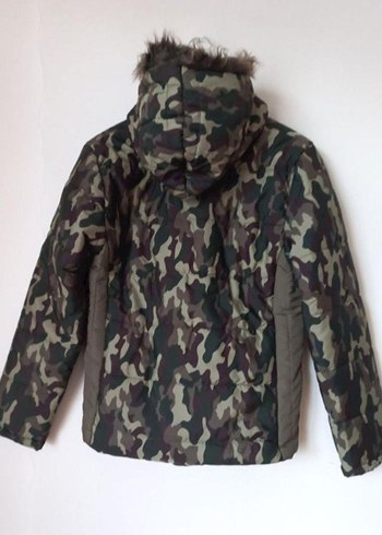 Kadın kürk Detaylı Kamuflaj Mont - Görsel 2