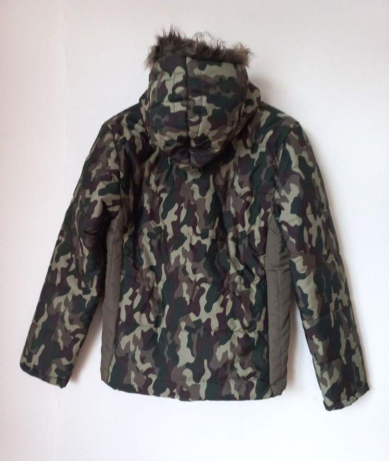 Kadın kürk Detaylı Kamuflaj Mont - Görsel 2