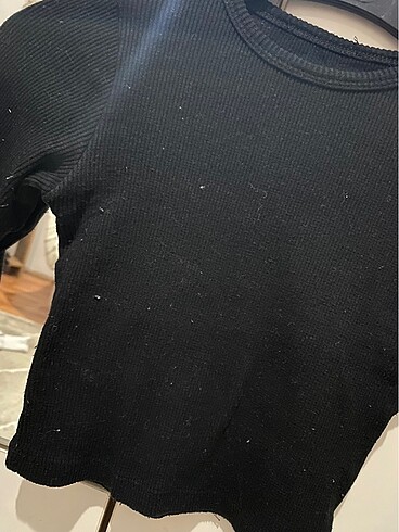 Zara Siyah Crop Bluz