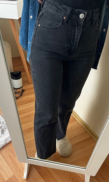 32 Beden siyah Renk Mom jean