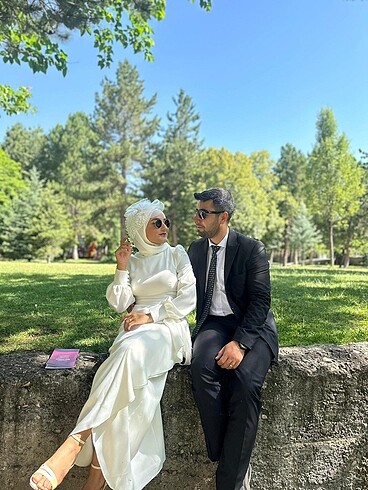 36 Beden beyaz Renk Nikah elbisesi
