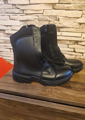 Siyah Kemer Detaylı Erkek Street Wear Bot - Görsel 2