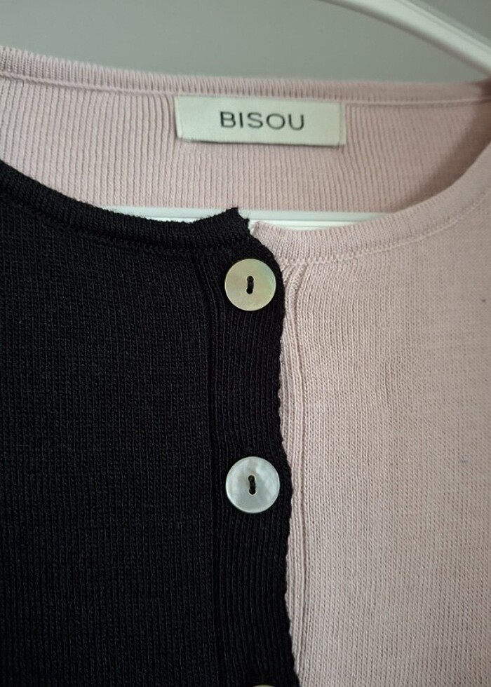 Çift Renkli Kadın Hırka - Görsel 3