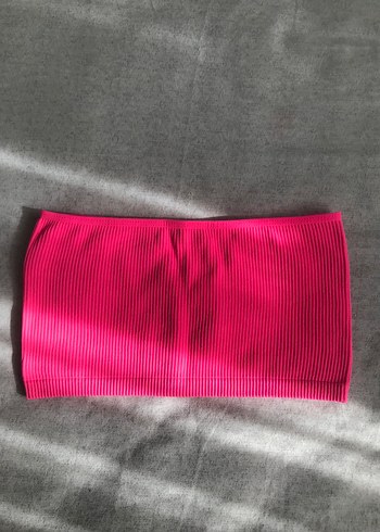 Pembe straplez bluz - Görsel 2