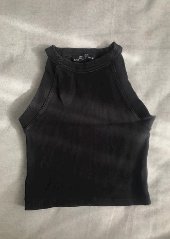 Kadın Siyah sıfır kollu crop - Görsel 2