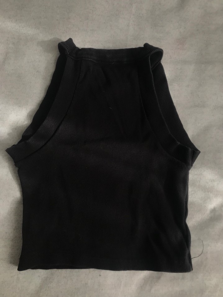 Kadın Siyah sıfır kollu crop - Görsel 3