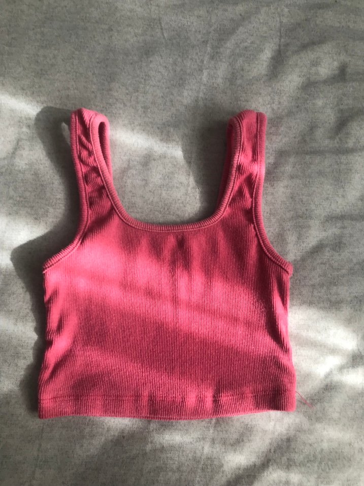 Pembe Basic Crop Top - Görsel 2