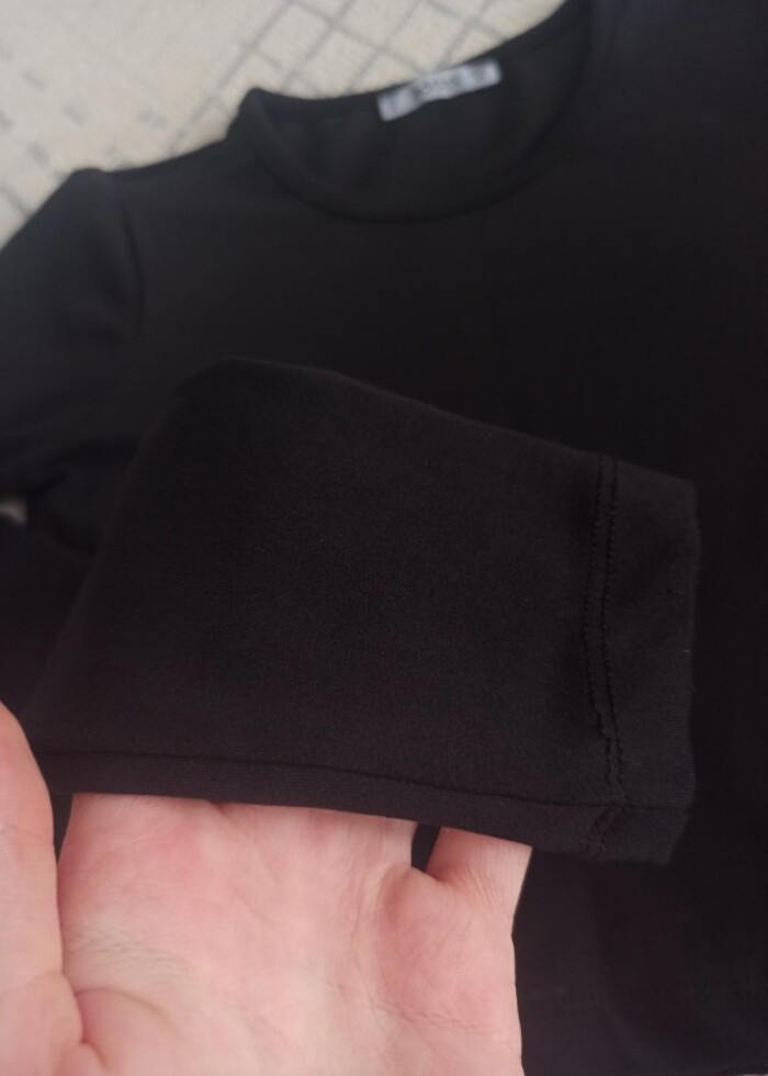 Addax siyah uzun kollu crop - Görsel 4