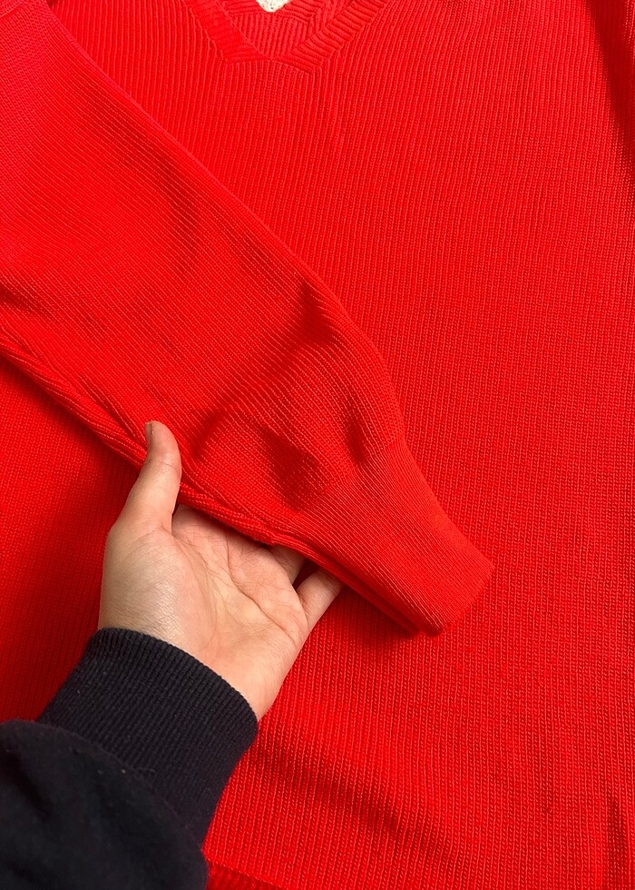 Kadın narçiçeği ön arka detaylı kazak - Görsel 2