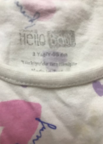 Kız Çocuk Pembe Pamuklu Kalp Baskılı Tişört - Görsel 2