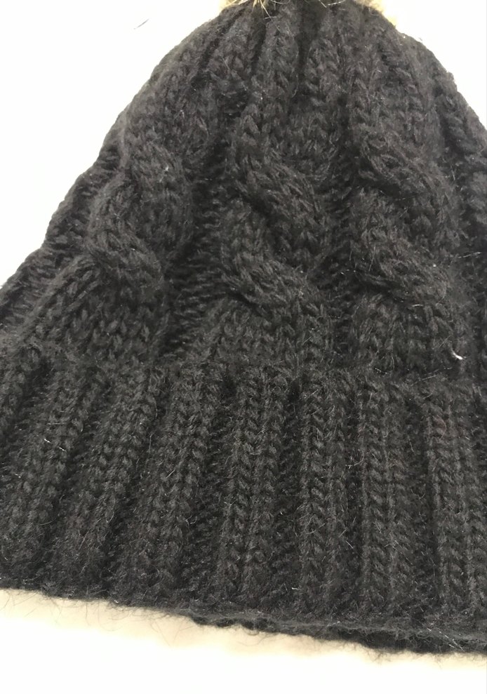 Siyah Örgü Kadın Yün Bere - Görsel 2