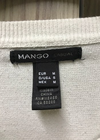Beyaz Lacivert Mango Casual Üst - Görsel 2