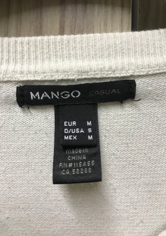 Beyaz Lacivert Mango Casual Üst - Görsel 2