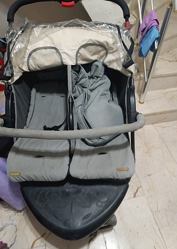 Gri Çiftli Bebek Arabası - Görsel 2