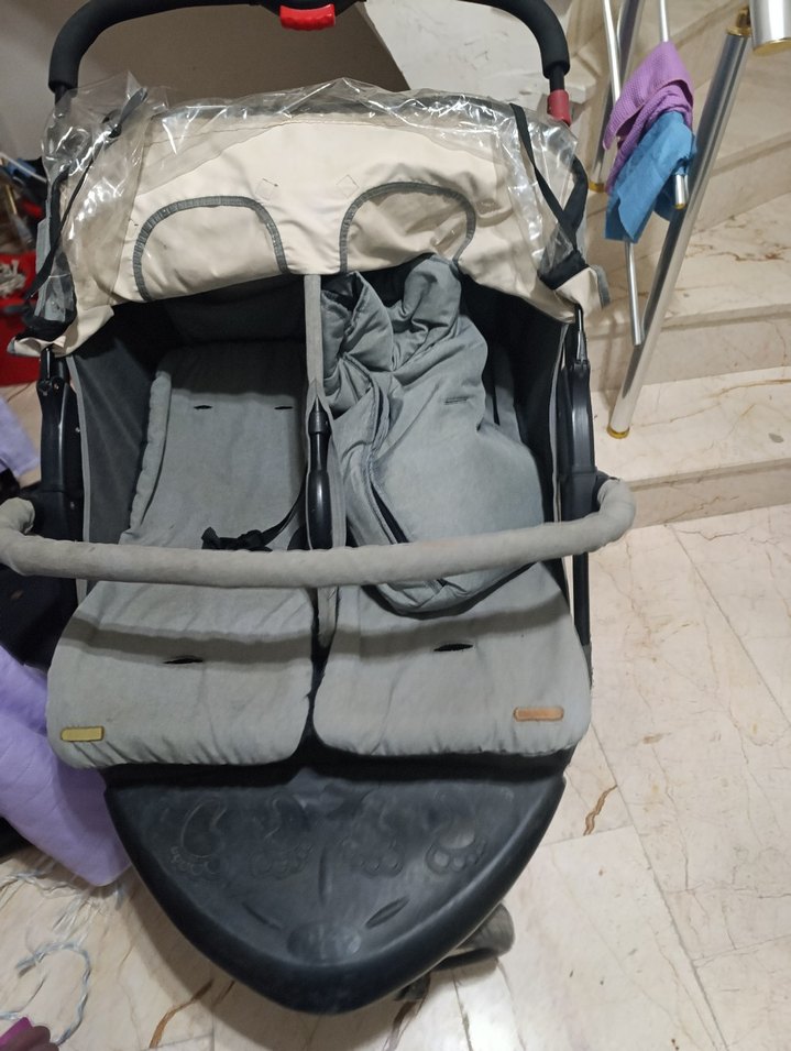 Gri Çiftli Bebek Arabası - Görsel 2