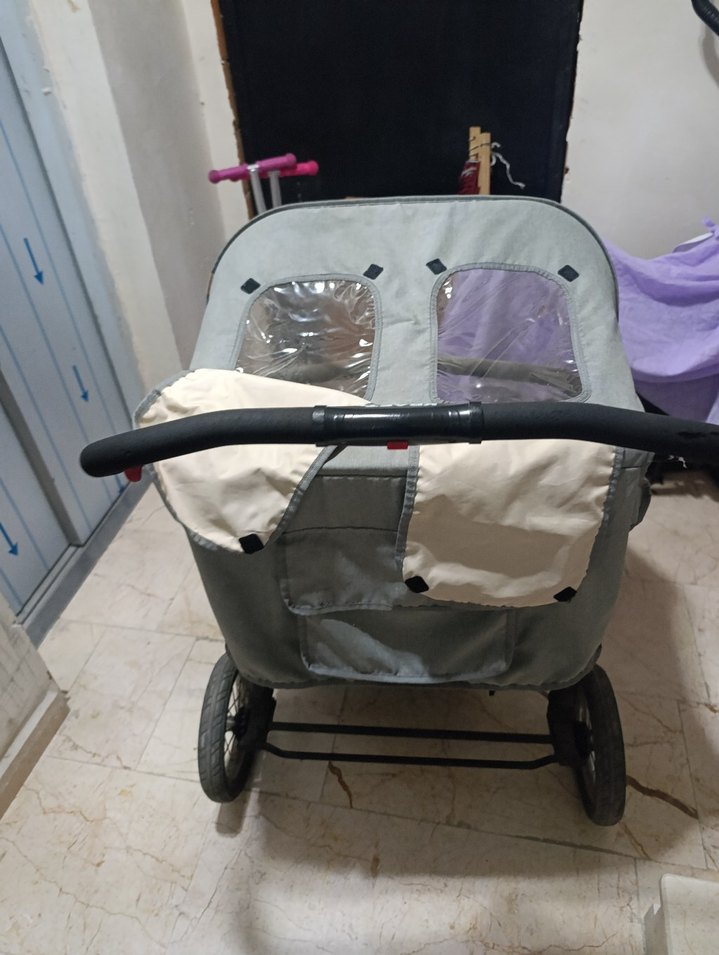 Gri Çiftli Bebek Arabası - Görsel 4