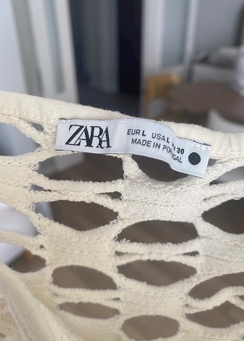 l Beden sarı Renk Zara delikli elbise