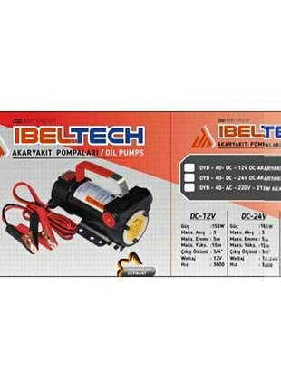 İBELTECH MAZOT AKTARMA POMPASI 12V DIŞARIDAN 