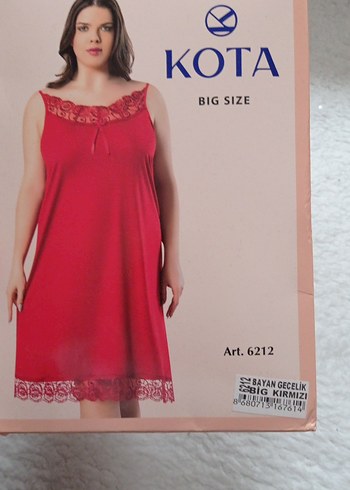 Nakış Detaylı Kırmızı Askılı Kadın Gecelik - Görsel 2