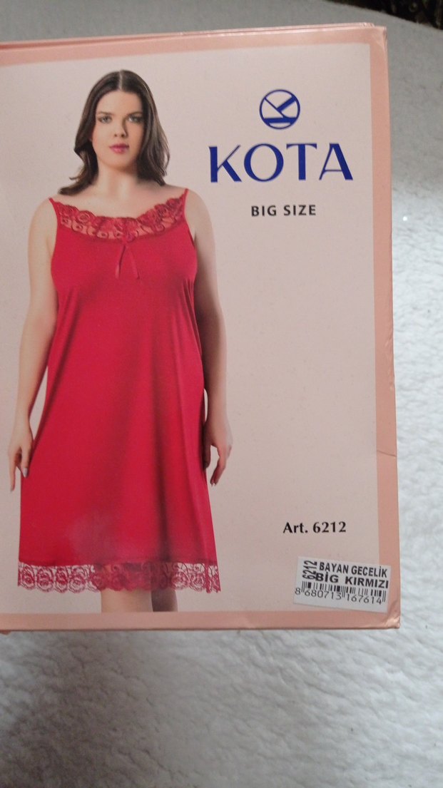 Nakış Detaylı Kırmızı Askılı Kadın Gecelik - Görsel 2