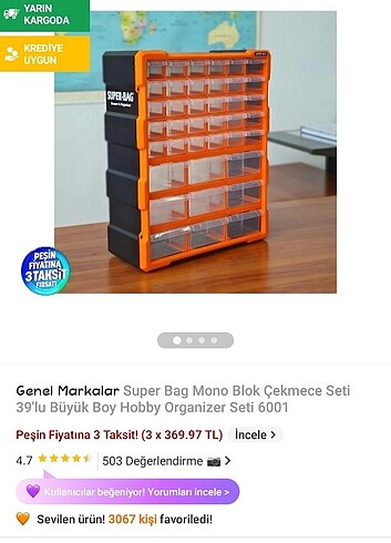 Ikea Organizer hobi kutusu