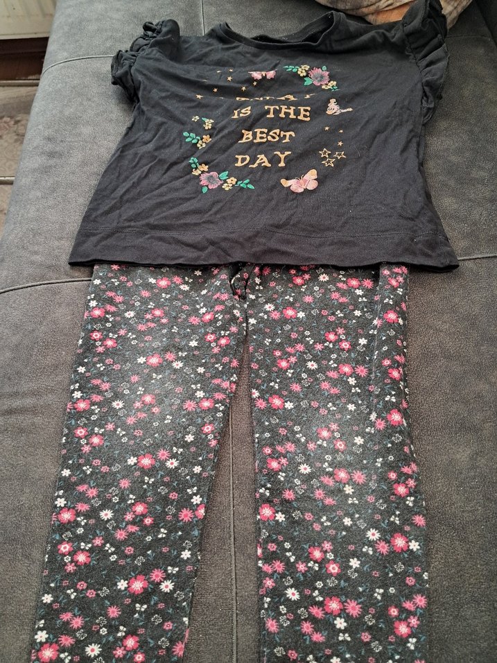 Kız Bebek Kısa Kollu Baskılı Gri Takım - Görsel 2