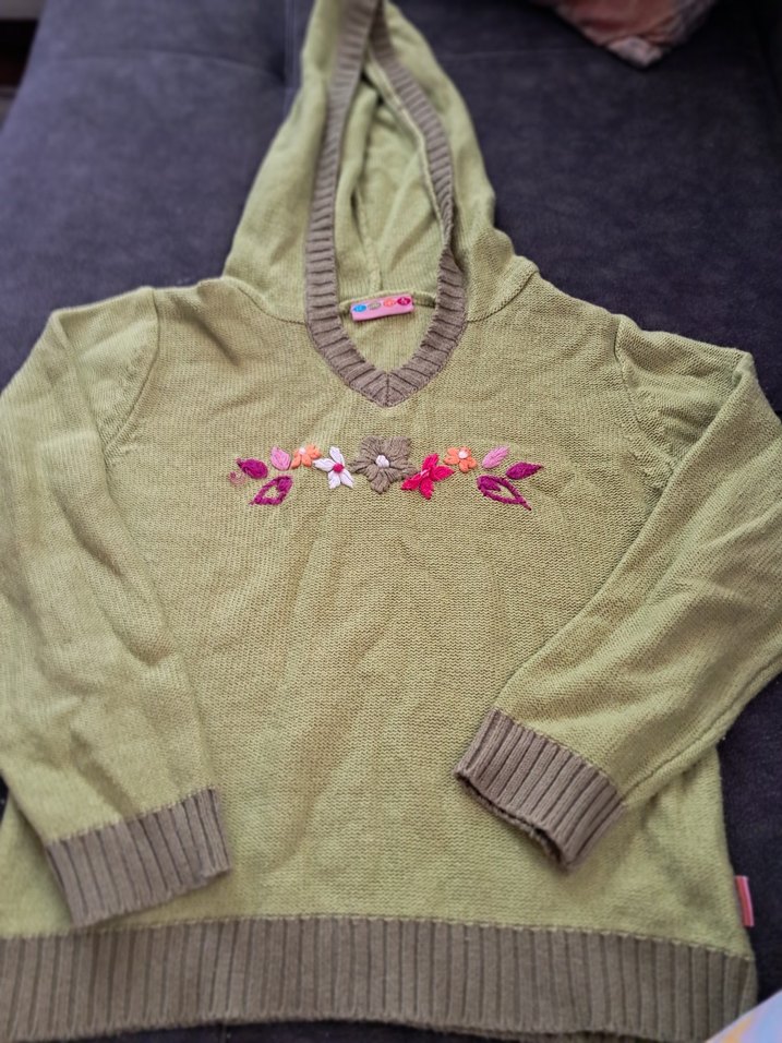 Nakışlı Pembe Kız Pantolonu ve kazak - Görsel 5