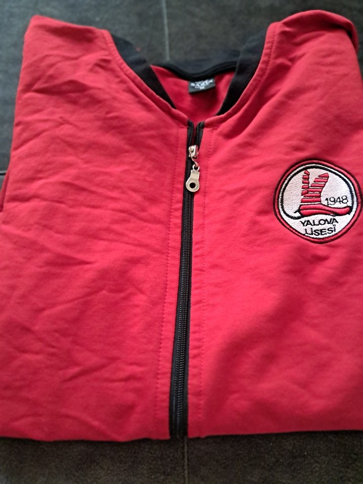 Kırmızı Fermuarlı Erkek Çocuk Ceket - Görsel 5