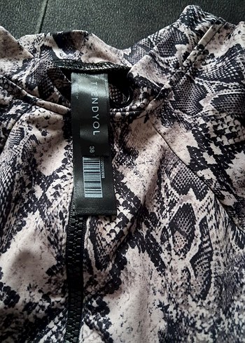 Yılan Desenli Kadın Monokini Fermuarlı - Görsel 2