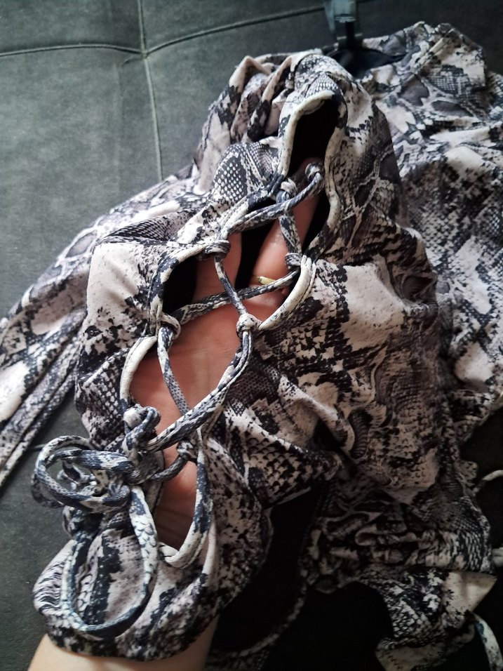 Yılan Desenli Kadın Monokini Fermuarlı - Görsel 4