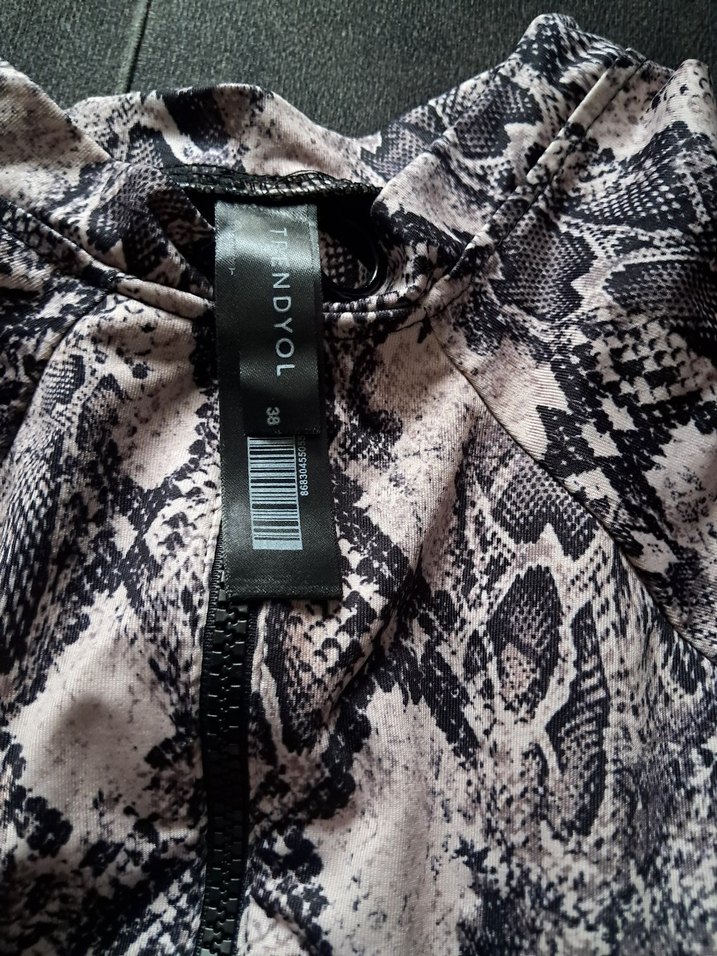 Yılan Desenli Kadın Monokini Fermuarlı - Görsel 2