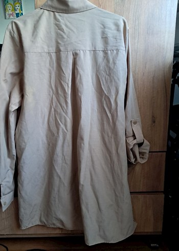 Bej Uzun Kollu Keten Gömlek - Görsel 6