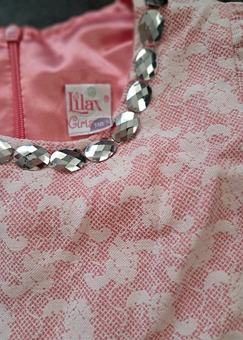 Kız Çocuk Pembe Dantel Detaylı Elbise - Görsel 2